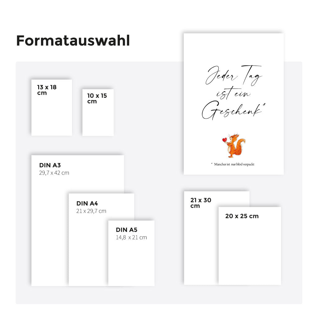 Verschiedene Formate zur Auswahl
