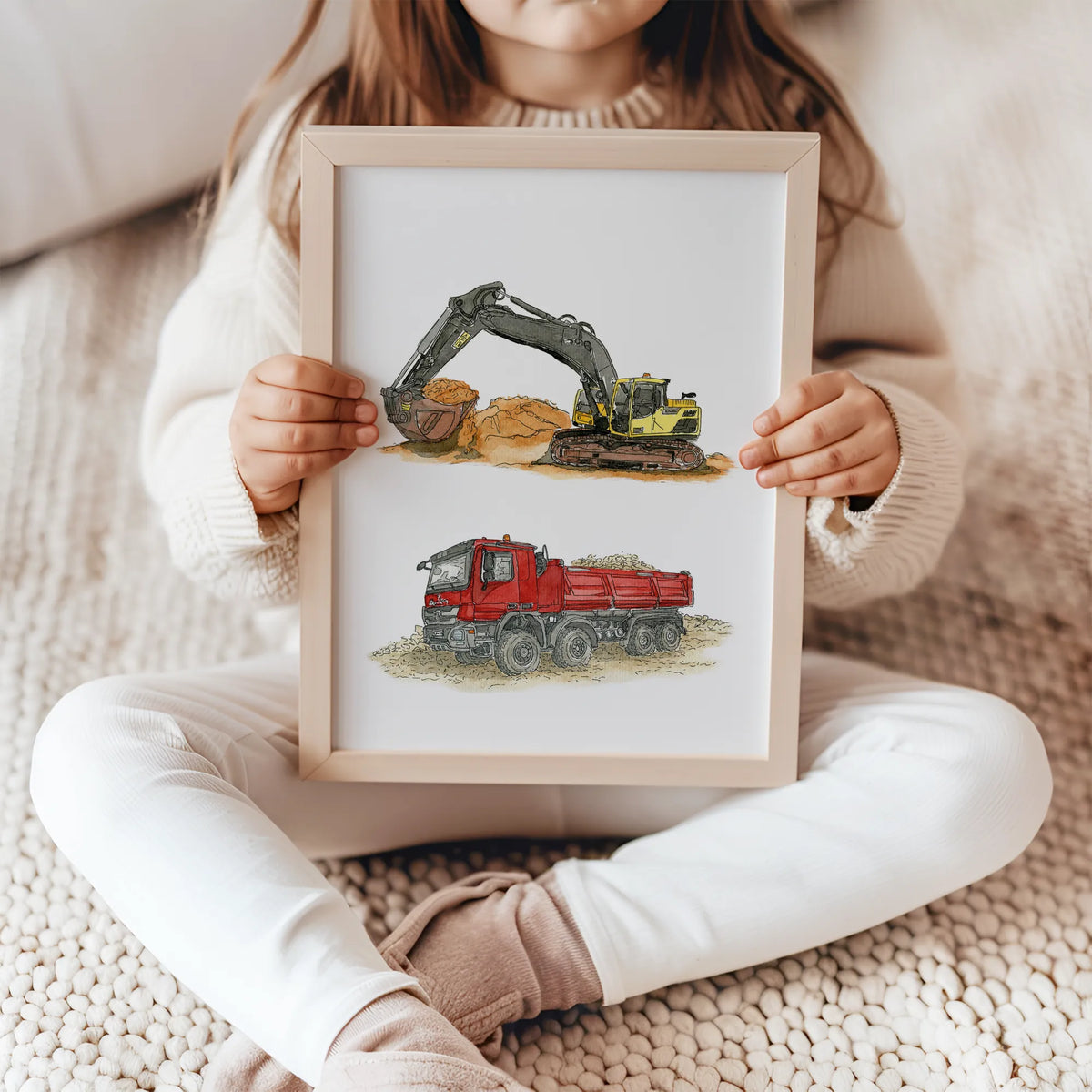 Fahrzeug Poster - Bagger und Kipper