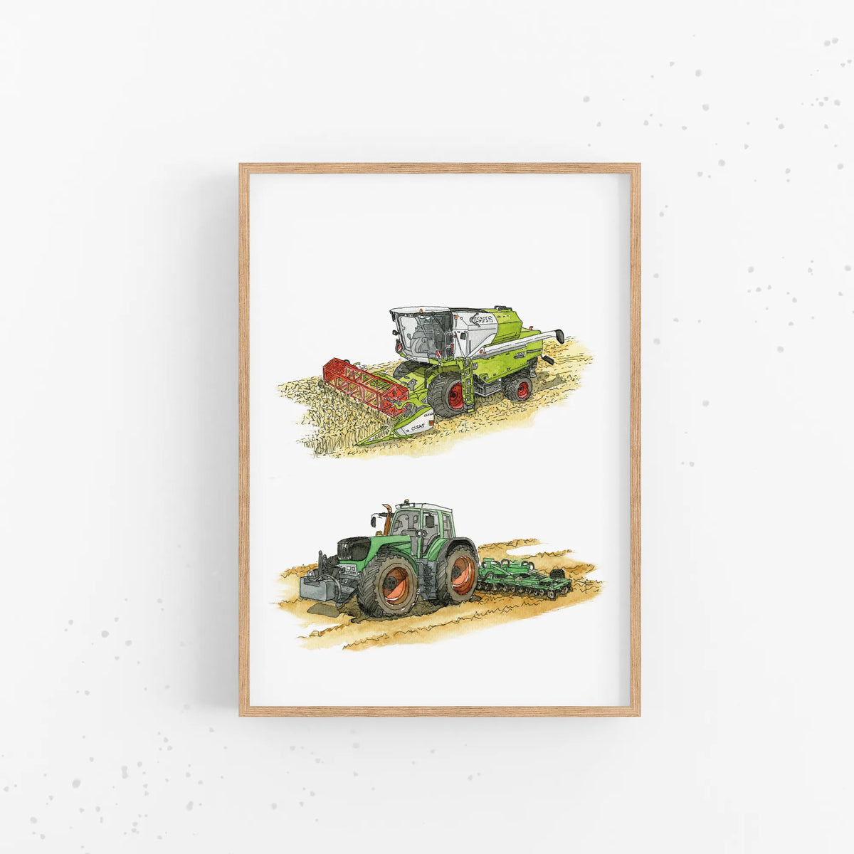 Fahrzeug Poster - Traktor und Mähdrescher