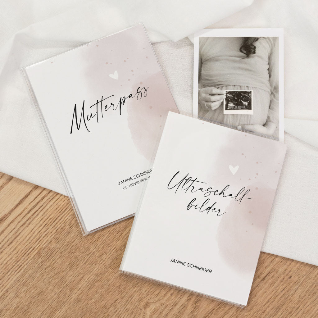 Ultraschall Fotos Album und Mutterpass Hülle
