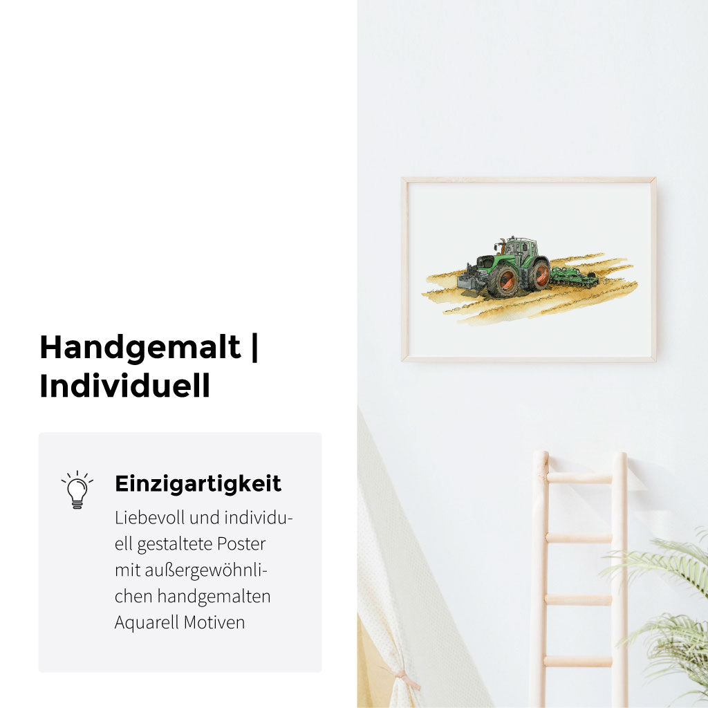 Handgemalter Aquarell Bulldog