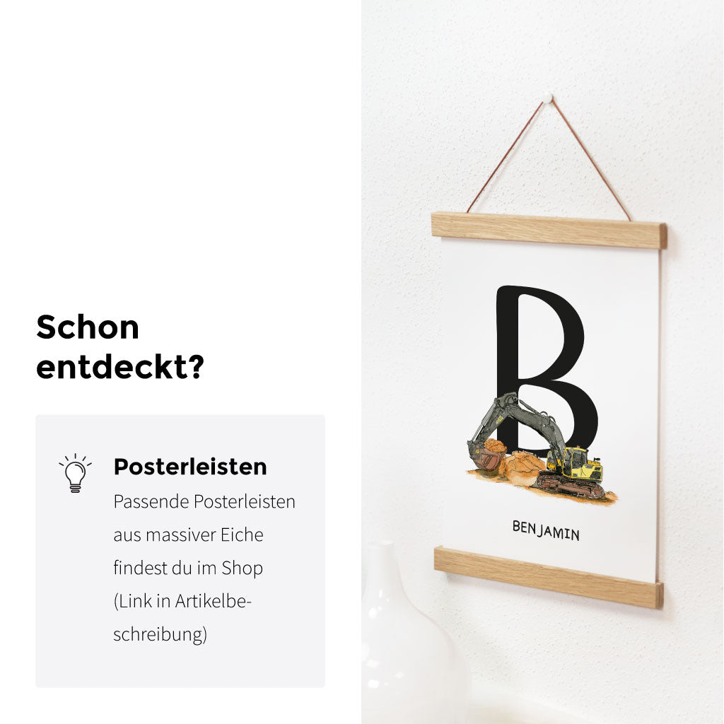 Passende Posterschienen sind im Shop