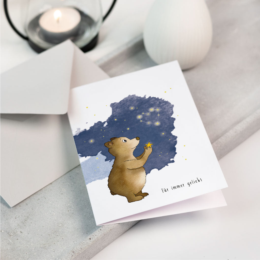 Trauerkarte für Sternenkinder und Erwachsene mit Aquarell Motiv