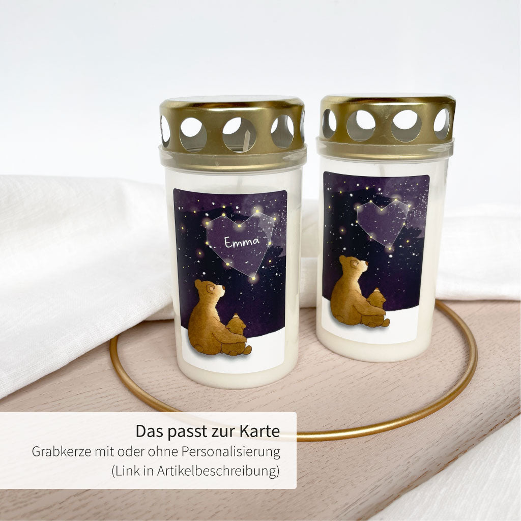 Das Motiv gibt es auch auf einer Grabkerze mit oder ohne Personalisierung
