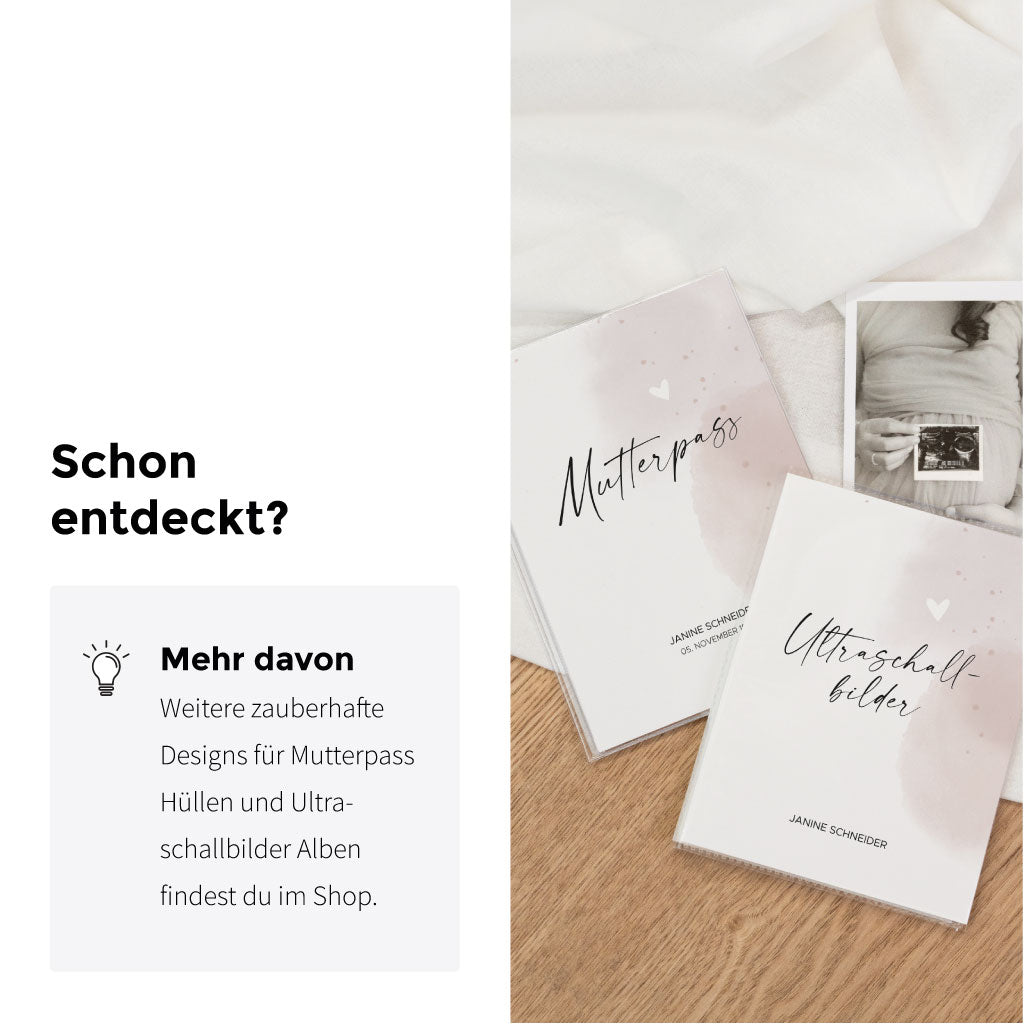 Weitere Designs für Mutterpass Hüllen und Ultraschallbilder Alben findest du im Shop