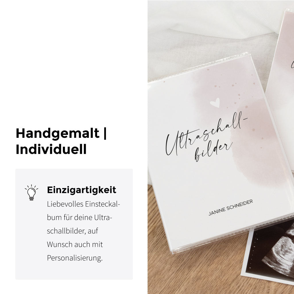 Handlettering Motiv und Spruch auf Rückseite und Vorderseite