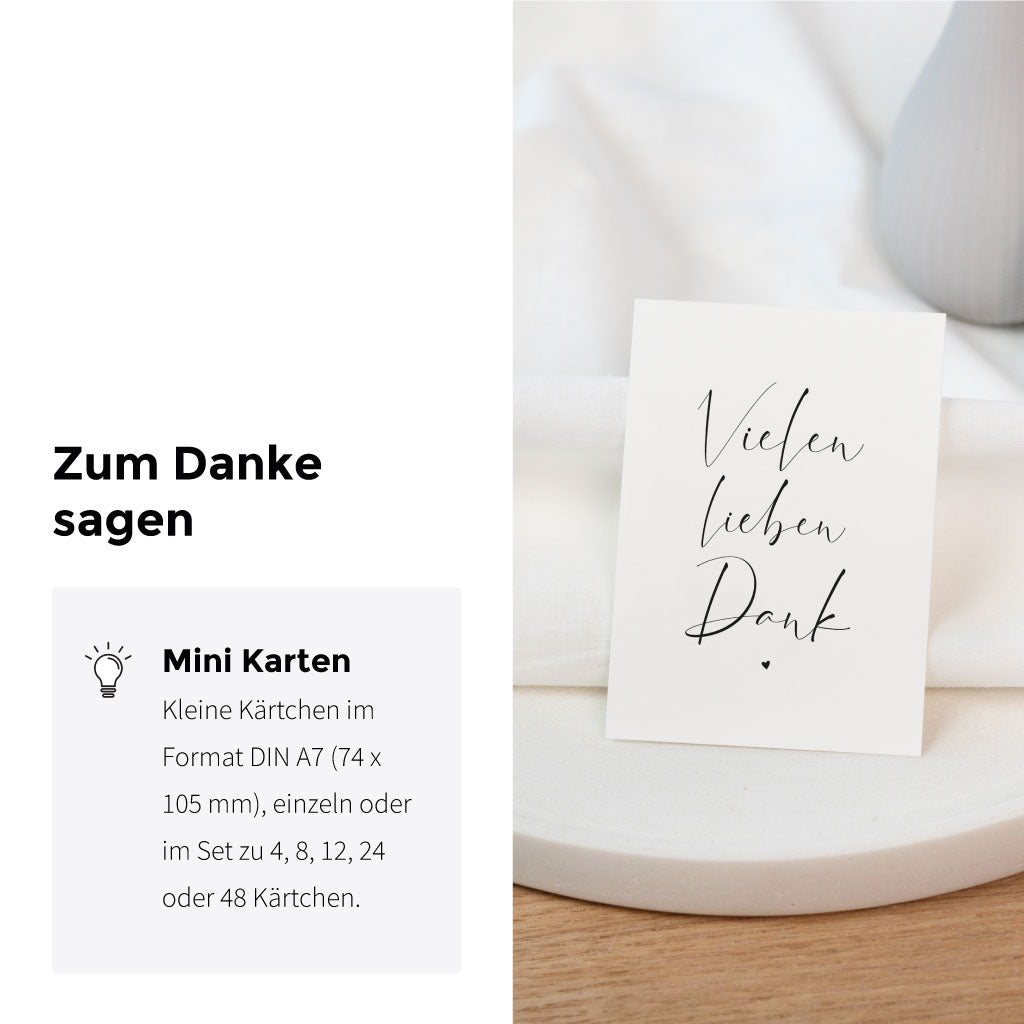 Kleine Mini Karten DIN A7, einzeln oder im Set zu 4, 8, 12, 24 oder 48 Stück