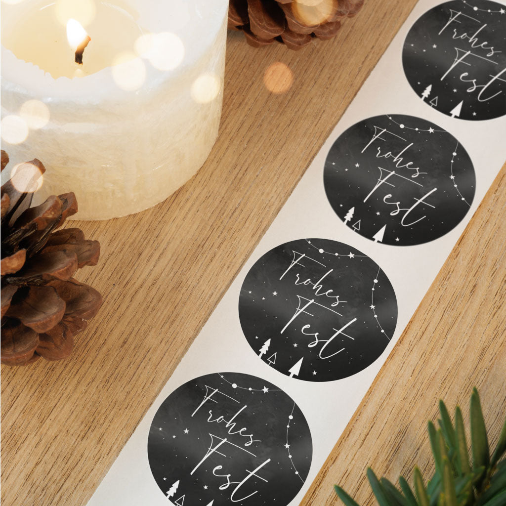 Dekoaufkleber "Frohes Fest" für Weihnachtszeit