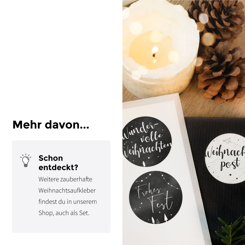 Weitere Weihnachtsaufkleber findest du im Shop, auch als praktische Sets.