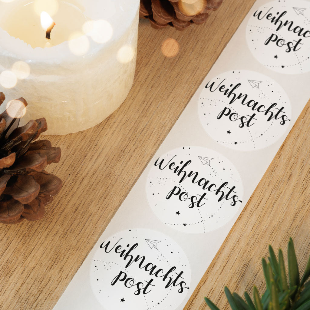Motiv "Weihnachtspost" mit Sternen und Papierflieger