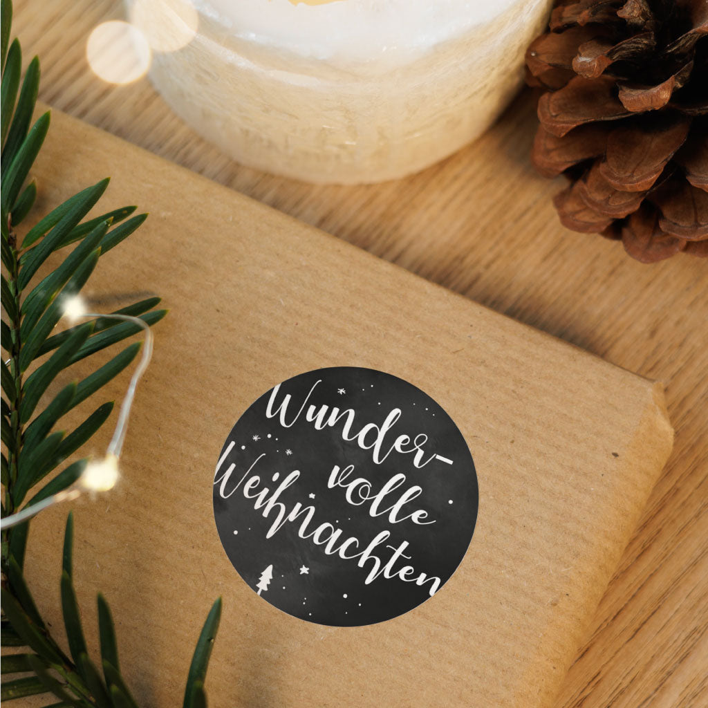 Motiv "Wundervolle Weihnachten" mit Sternen und Tannenbaum