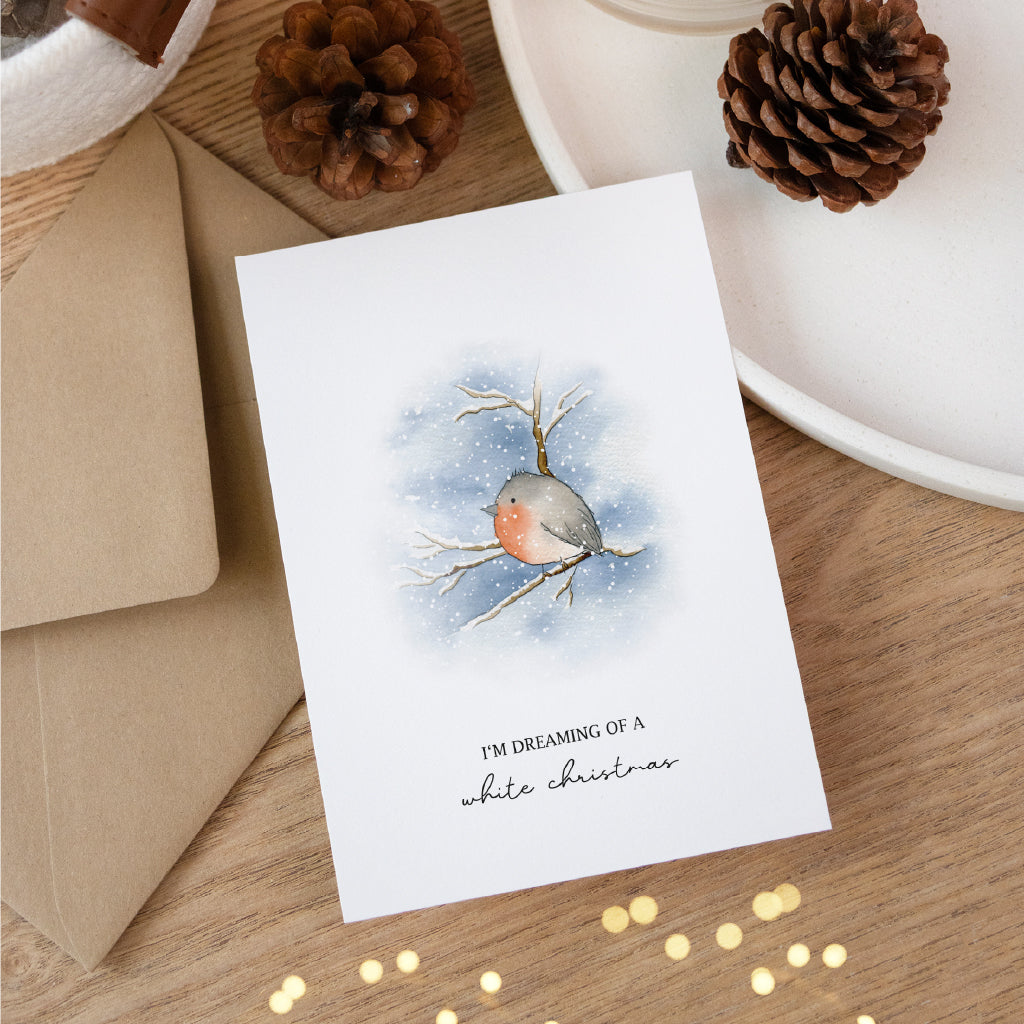 Weihnachtskarte - I'm dreaming | Rotkehlchen