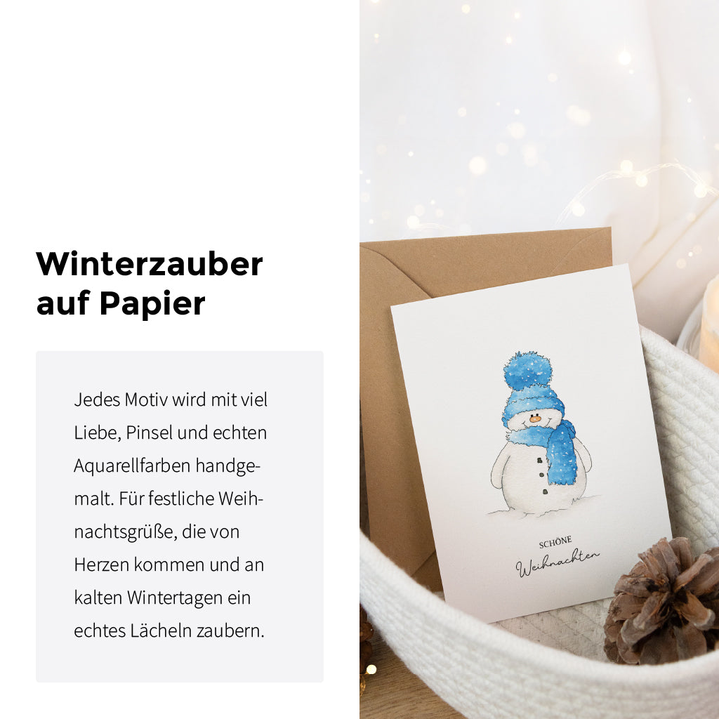 Weihnachtskarte - Schöne Weihnachten | Schneemann