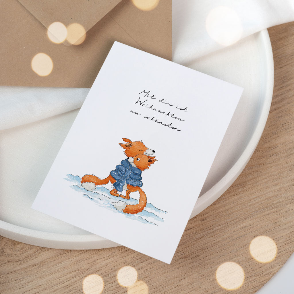 Grußkarte für Partner oder Frau und Mann an Weihnachten