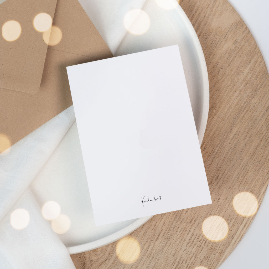 Rückseite der Karte mit kleinem Funkenbunt Logo