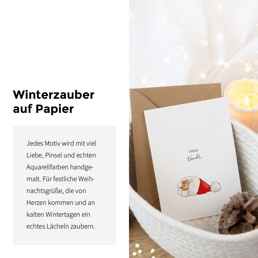 Weihnachtskarte - Stille Nacht | Maus