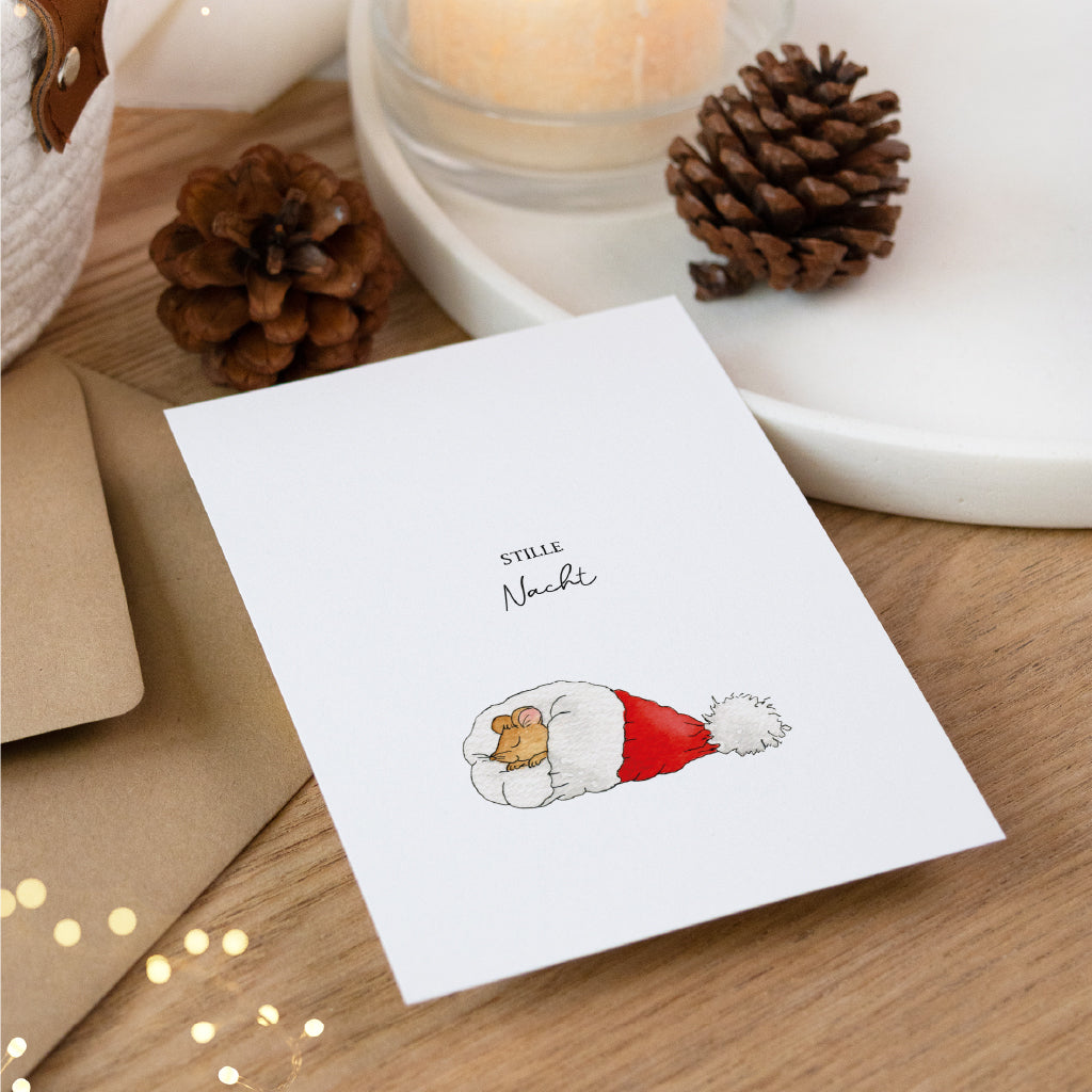 Weihnachtskarte - Stille Nacht | Maus