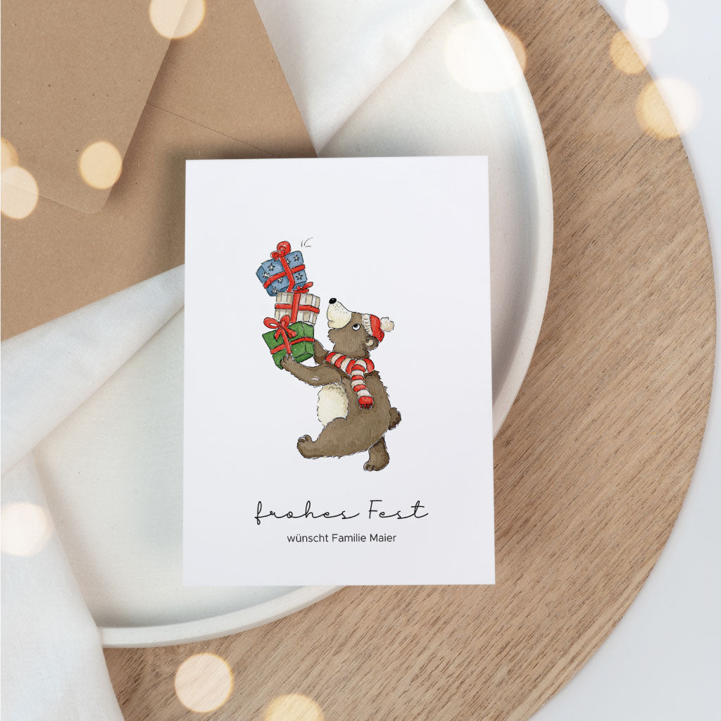 Personalisierbare Weihnachtskarte Klappkarte