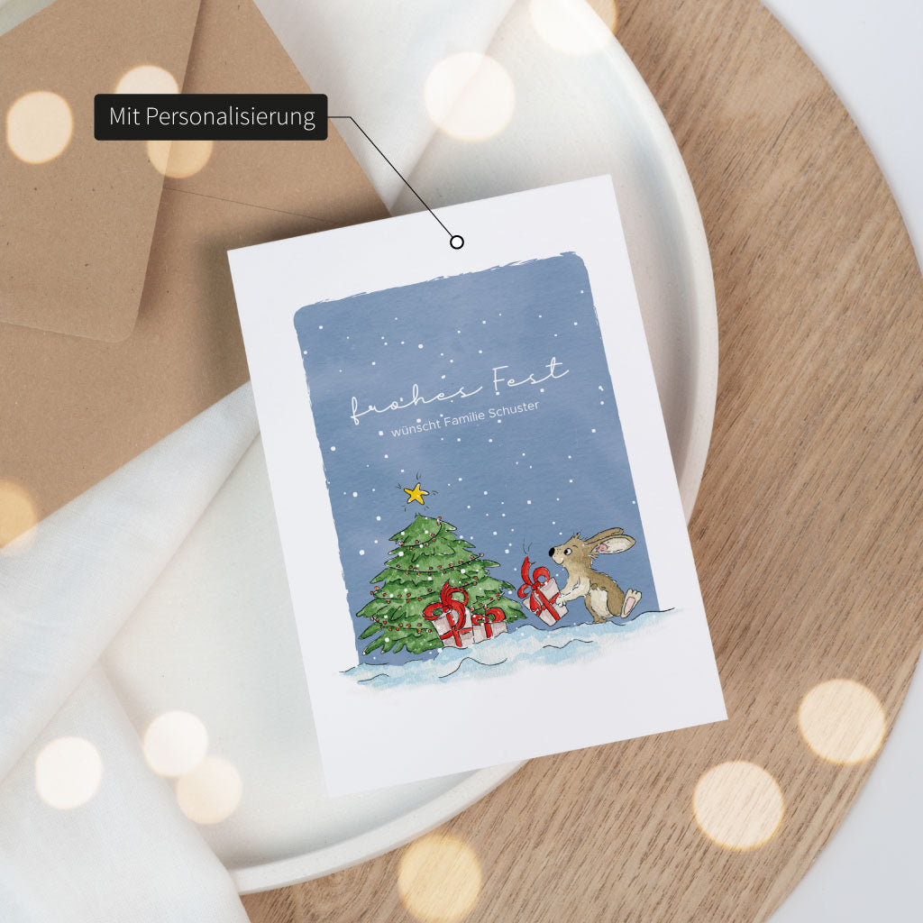 Weihnachtskarte mit individuellem Namen
