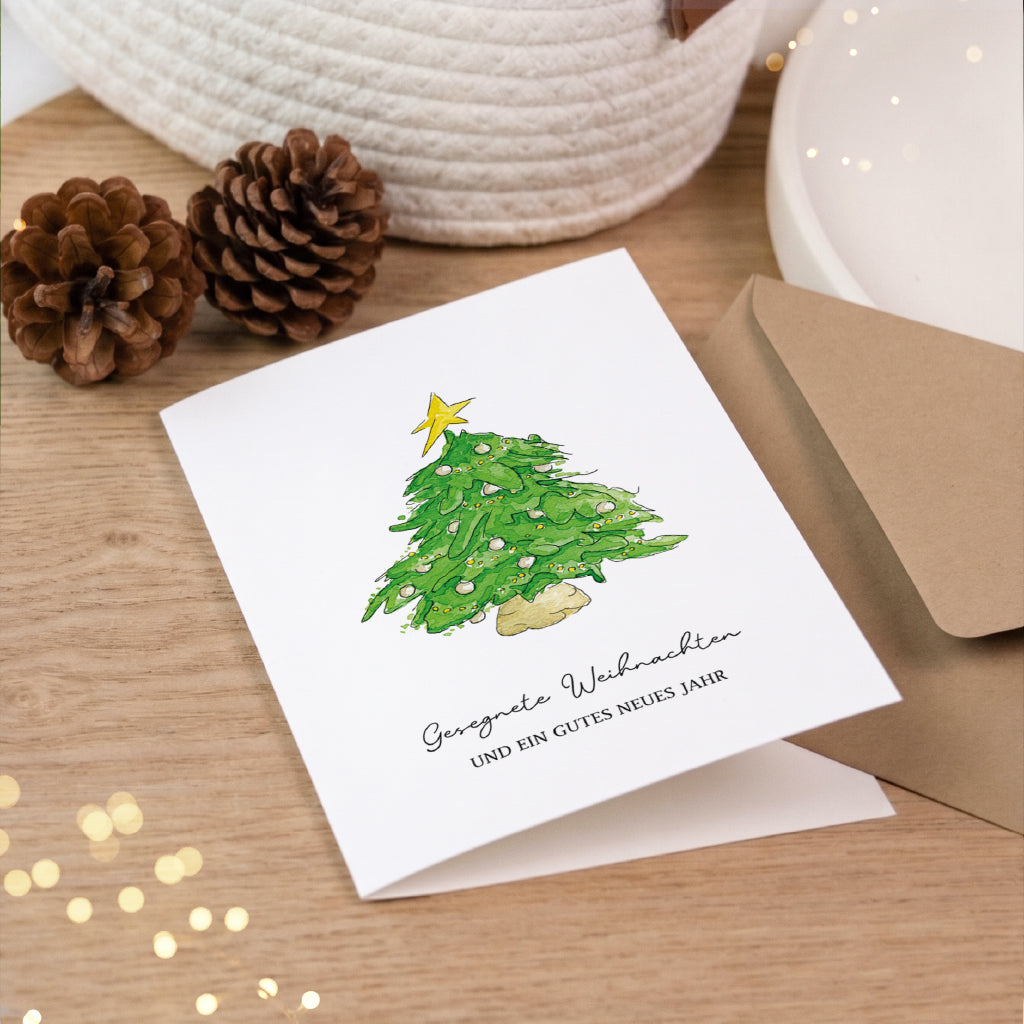Christmas card set - watercolor motifs