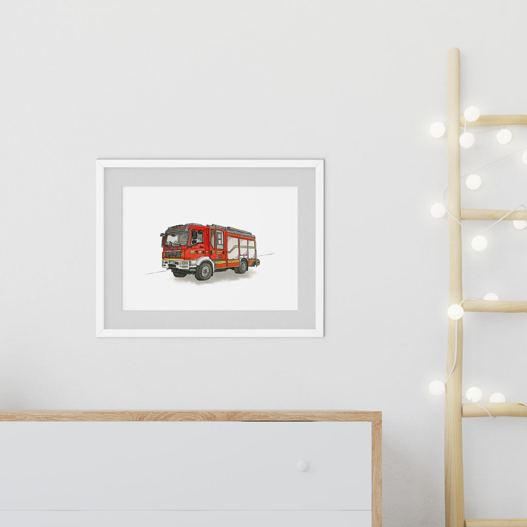 Feuerwehr Poster als Kinderzimmer Dekoration