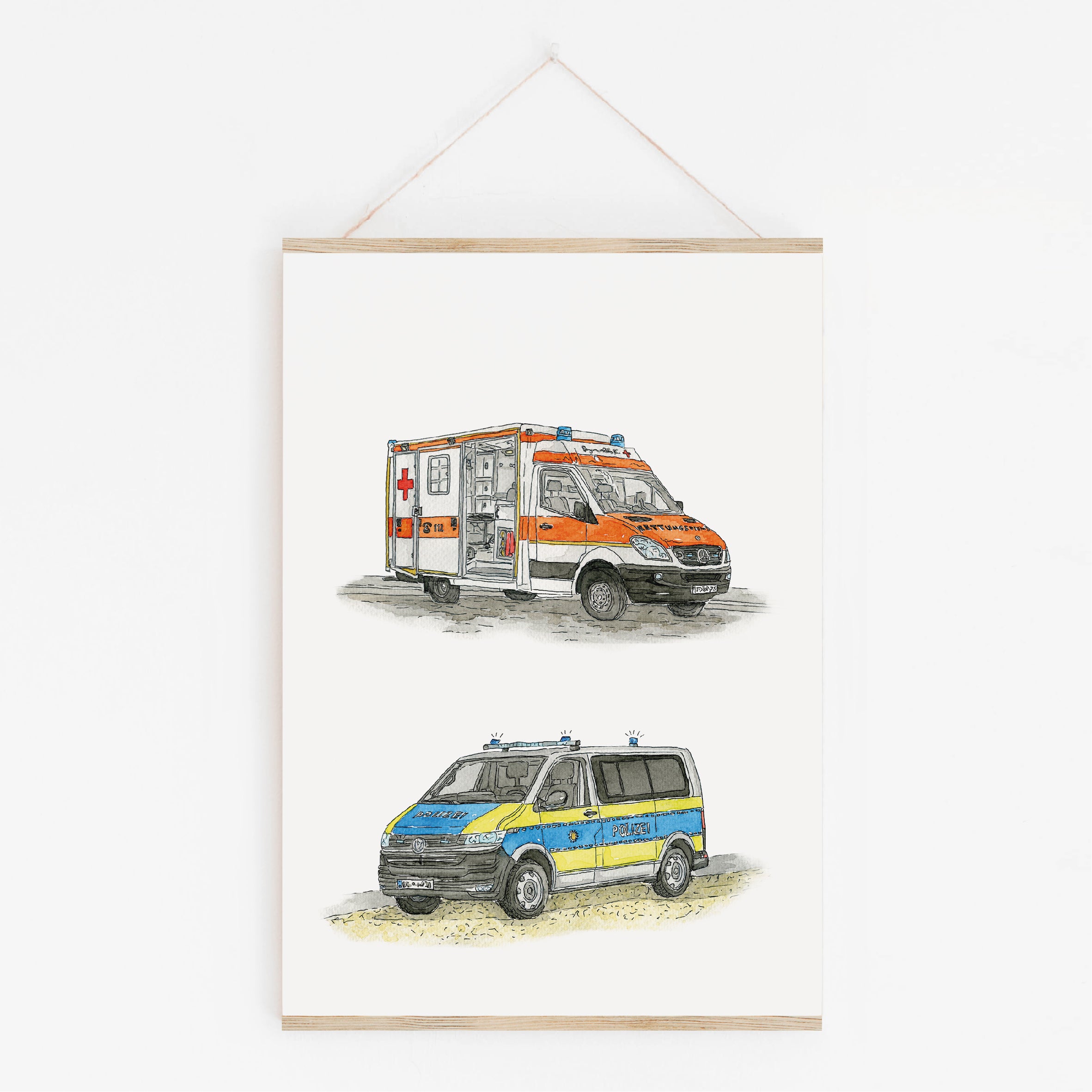 Vehicle Poster - Excavator and Loader | Picture for the children's room | gift idea