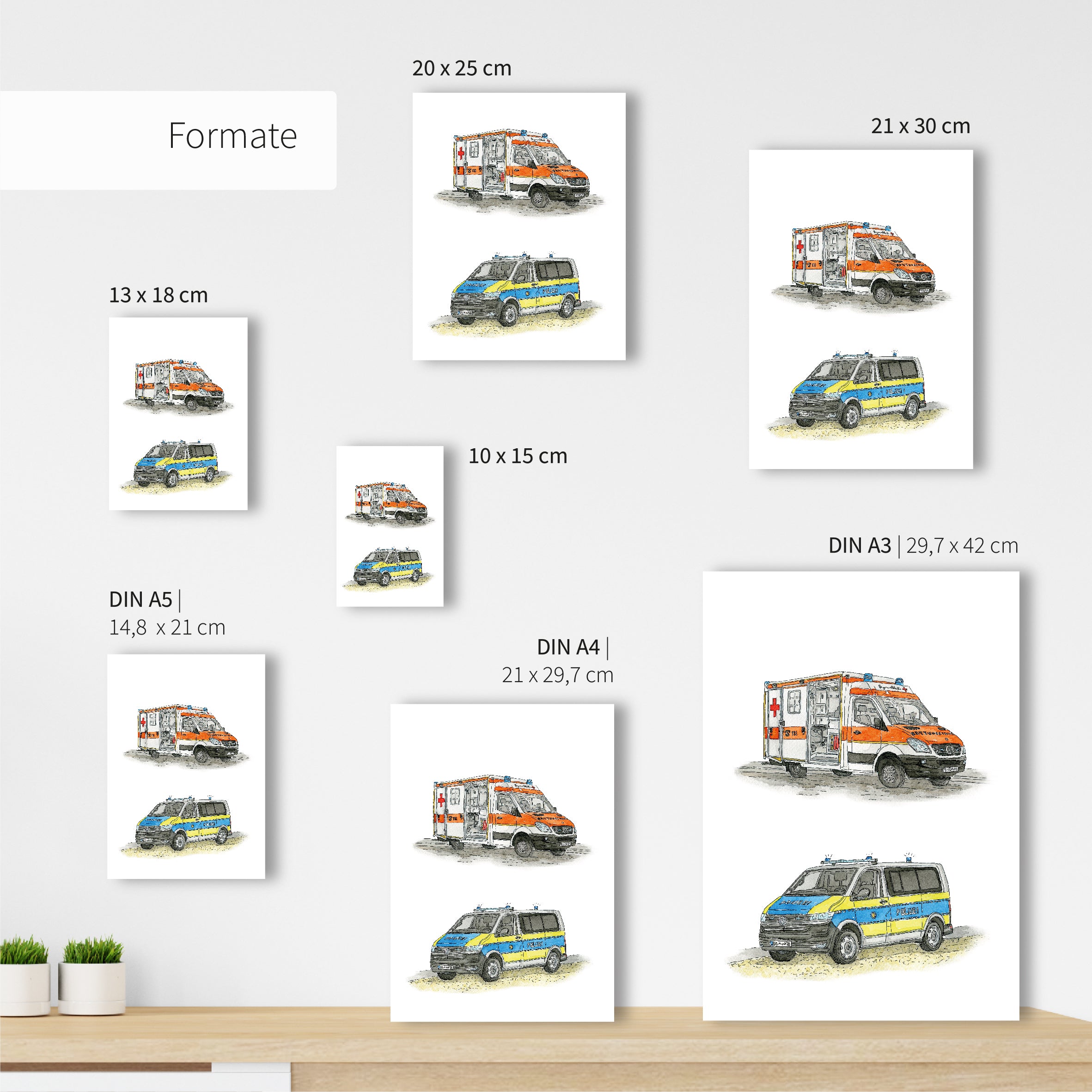 Vehicle Poster - Excavator and Loader | Picture for the children's room | gift idea
