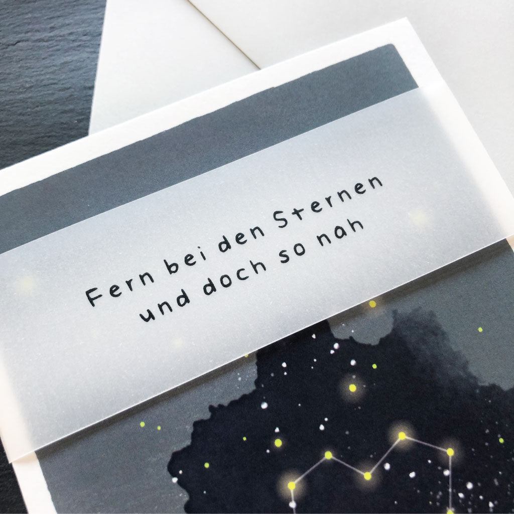 Beileidskarte mit Banderole aus Transparentpapier