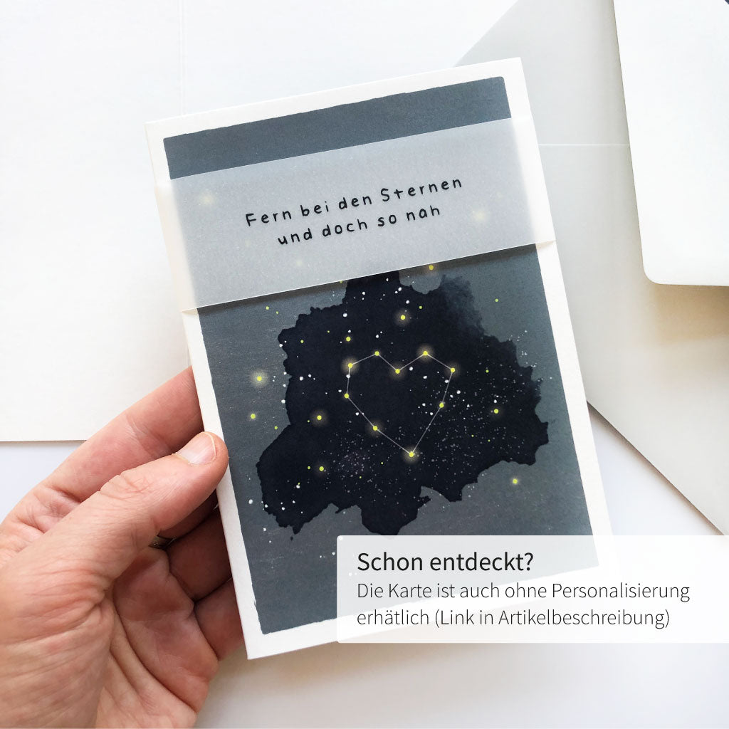 Trauerkarte Sternenhimmel auch ohne Personalisierung erhältlich