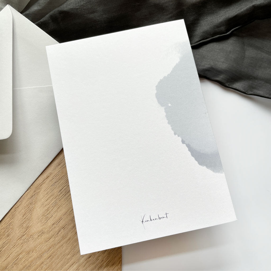 Rückseite der Karte mit kleinem Funkenbunt Logo