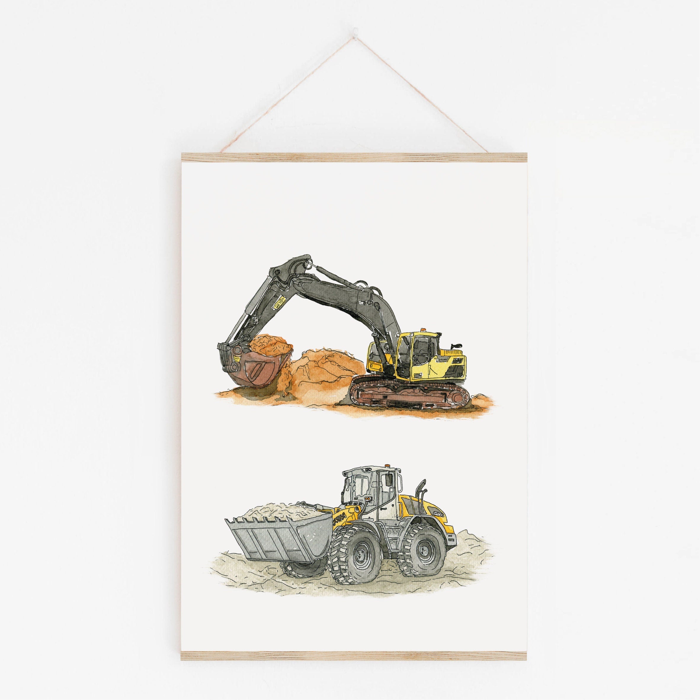 Fahrzeug Poster - Bagger und Radlader
