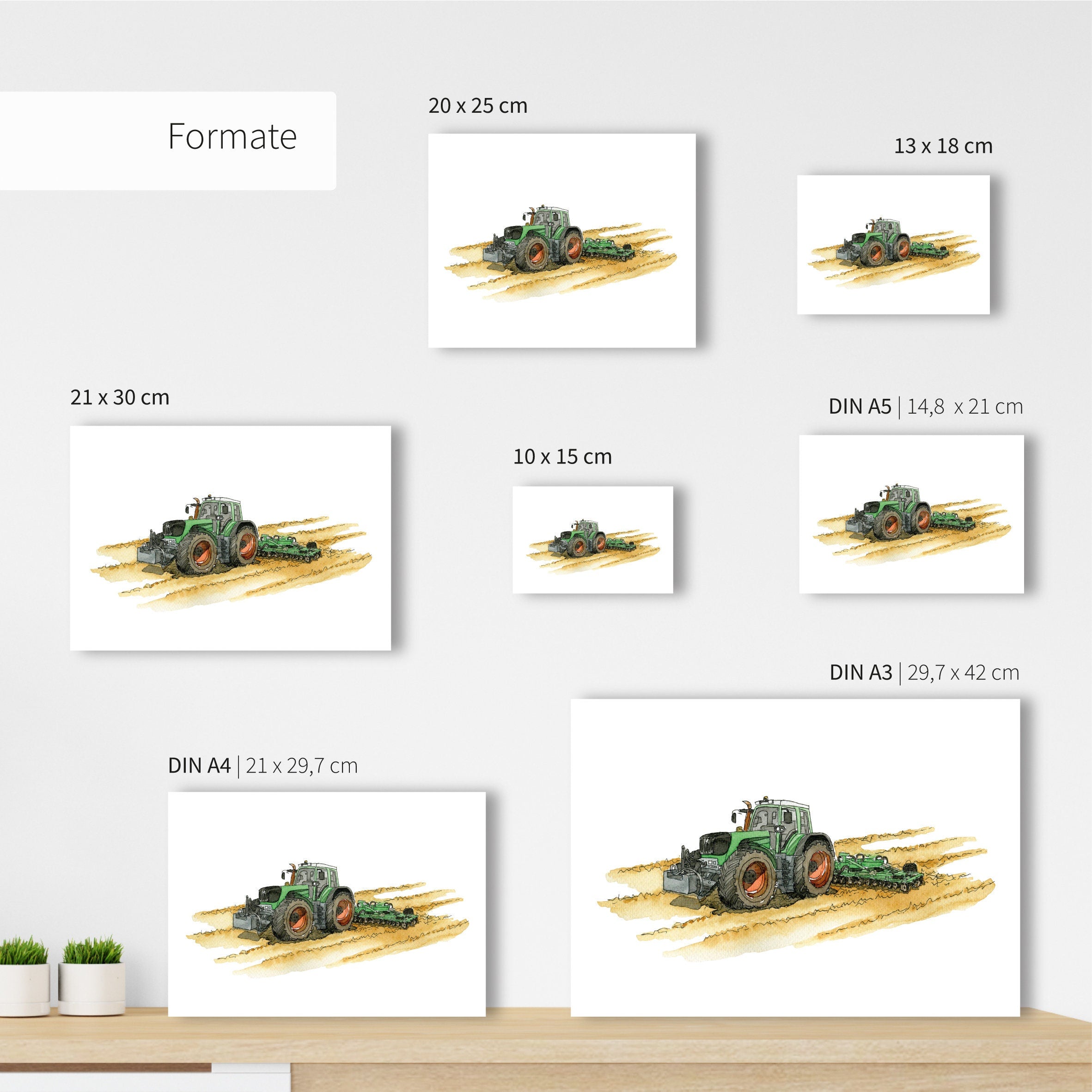 Fahrzeug Poster Set - Traktor und Mähdrescher