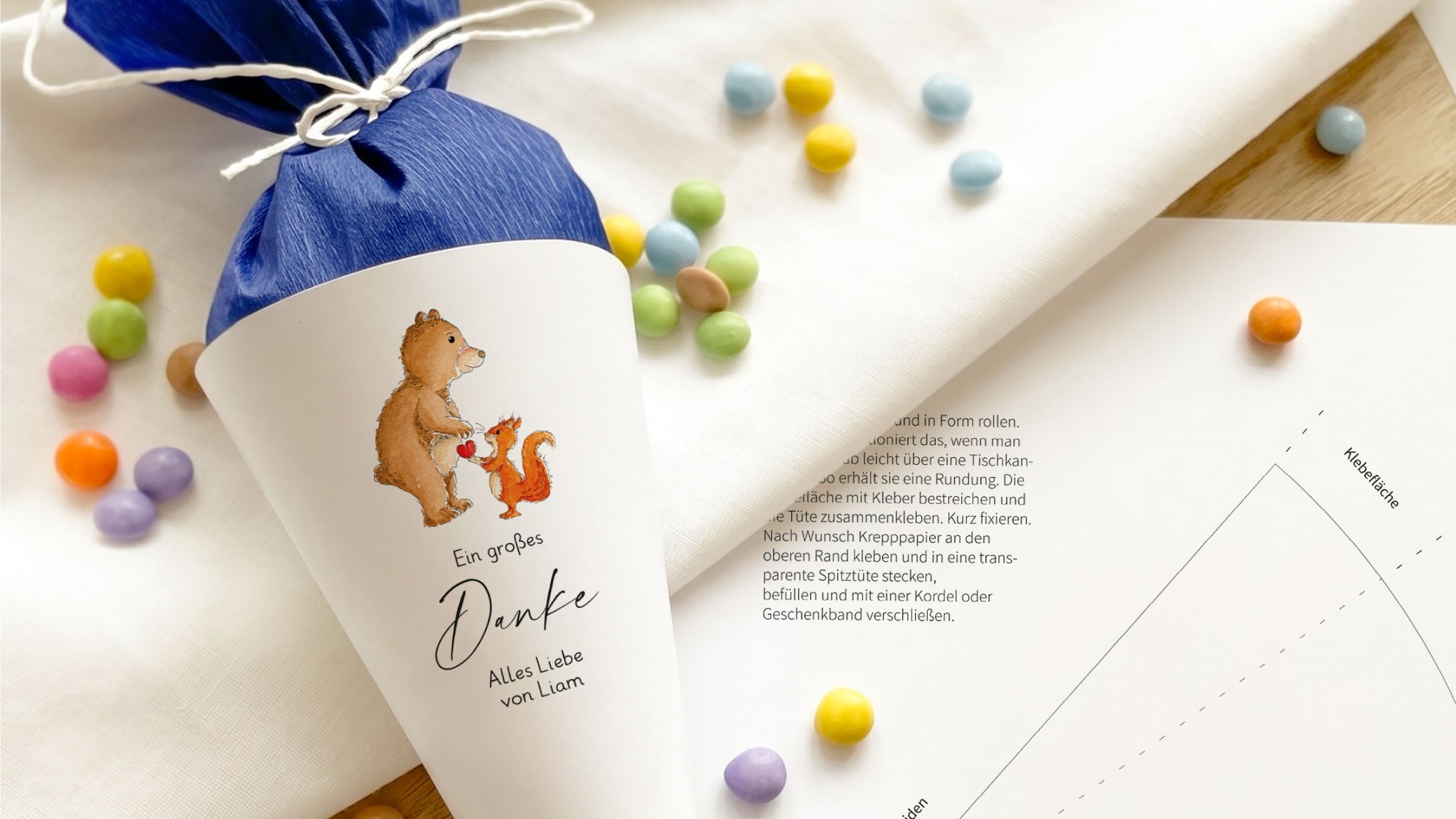 Bastelanleitung Tutorial DIY Schultüte Geschenk Kindergarten Abschied Erzieherin