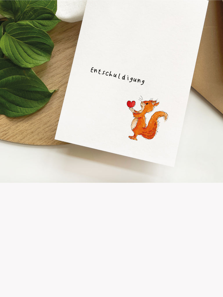 Kategorie Karten: Grußkarte mit Aquarell Motiv Fuchs und Hase