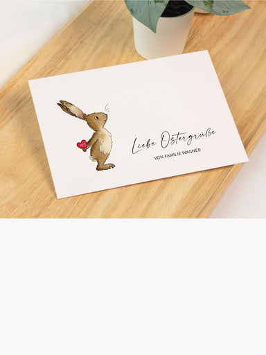 Kategorie Ostern: Osterkarte mit Osterhase, Oster Dekoration, Geschenke, DIY