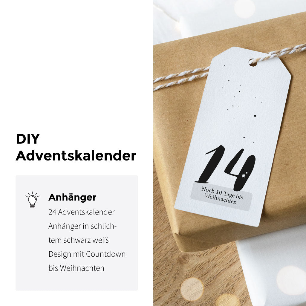 Rechteckige Weihnachtskalender Anhänger mit Lochung