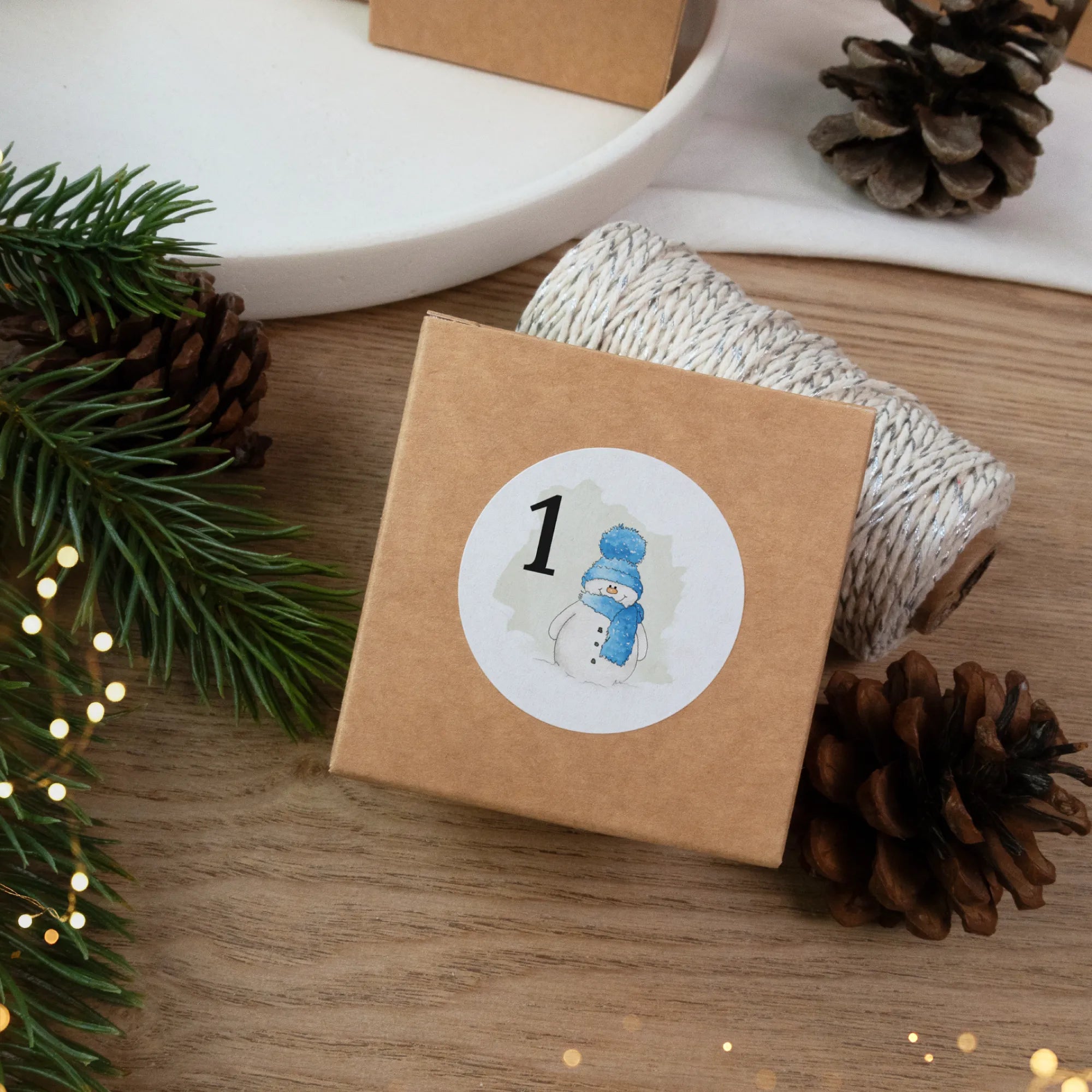 Adventskalender Aufkleber Set zum Basteln - Weihnachtsmotive