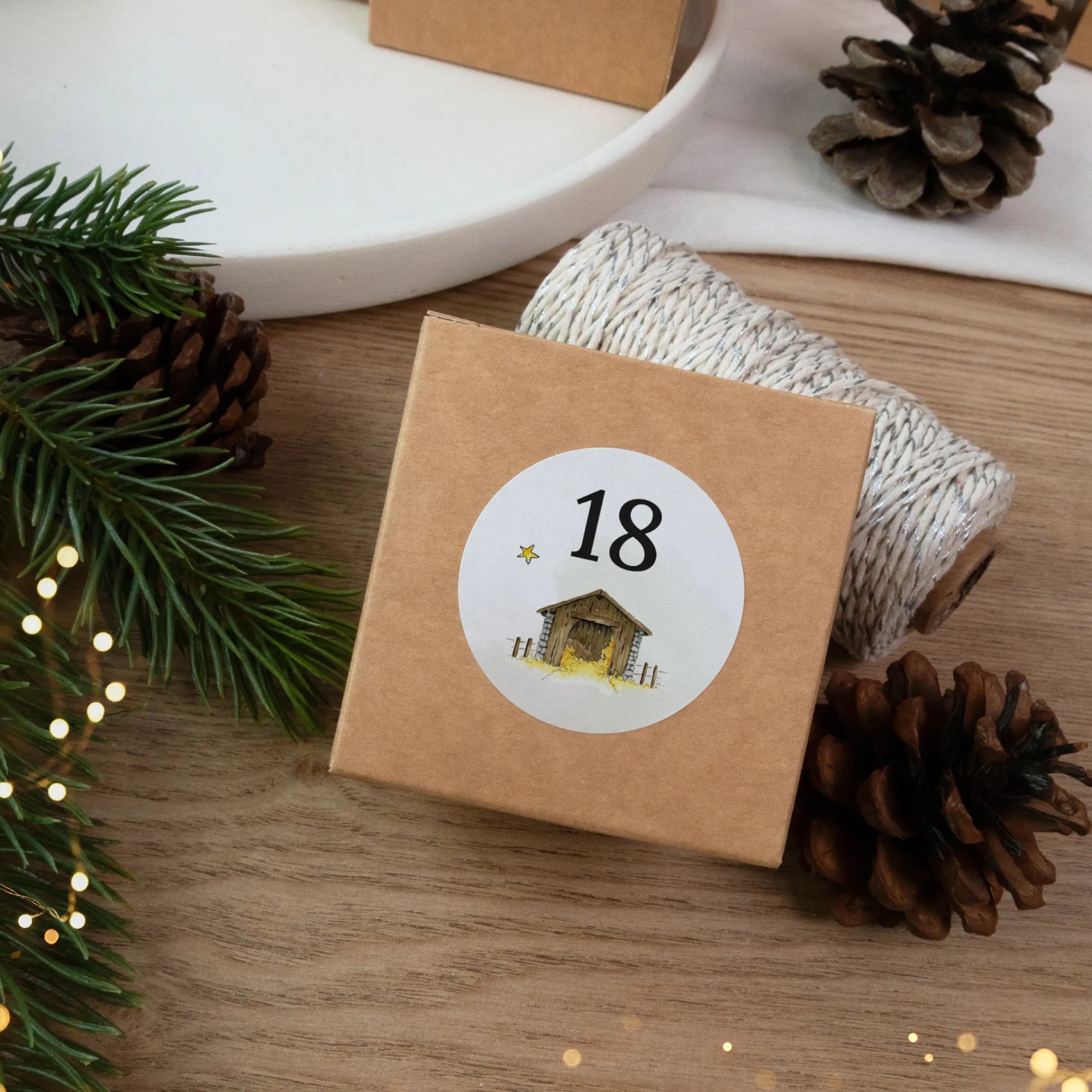 Adventskalender Aufkleber Set zum Basteln - Weihnachtsgeschichte