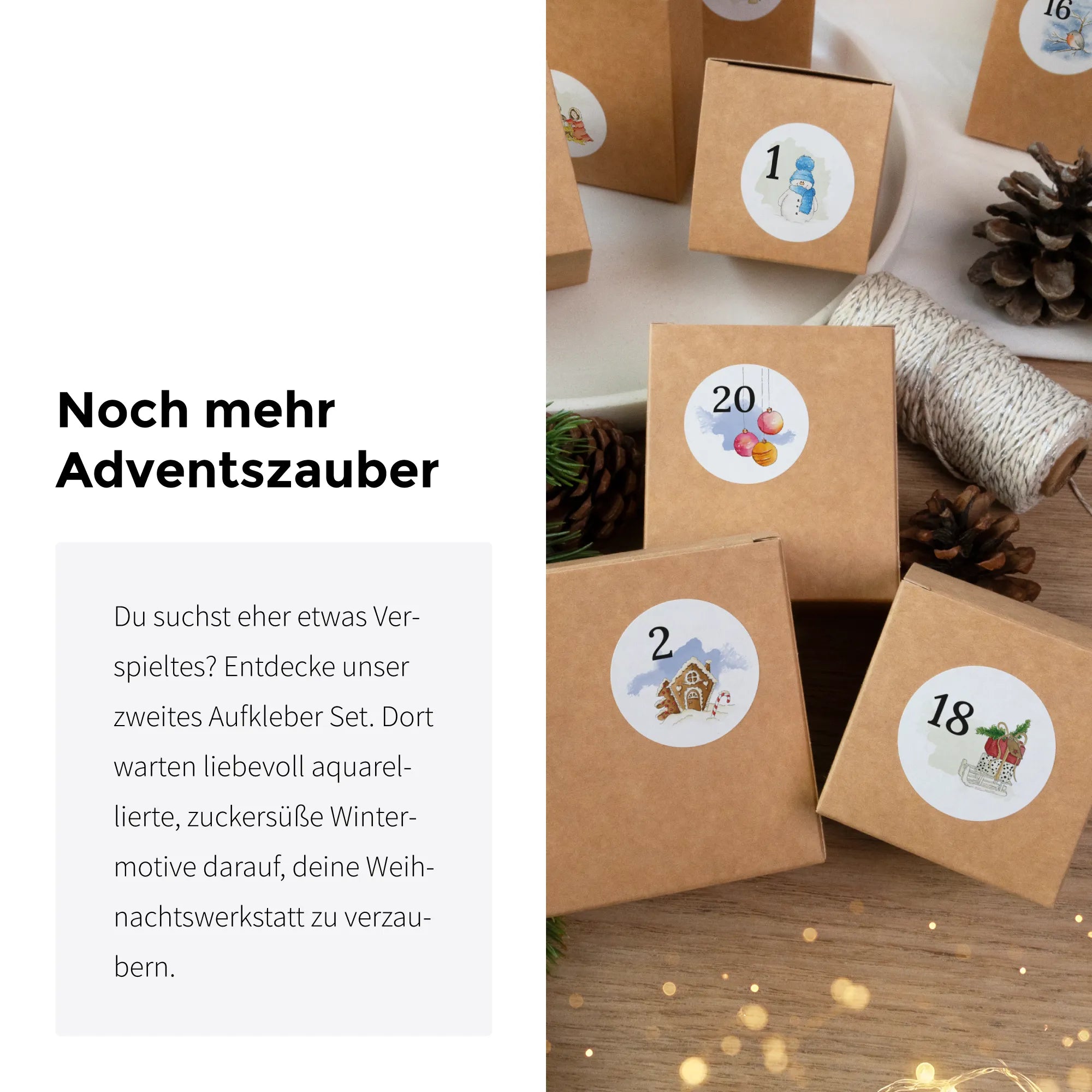 Adventskalender Aufkleber Set zum Basteln - Weihnachtsgeschichte