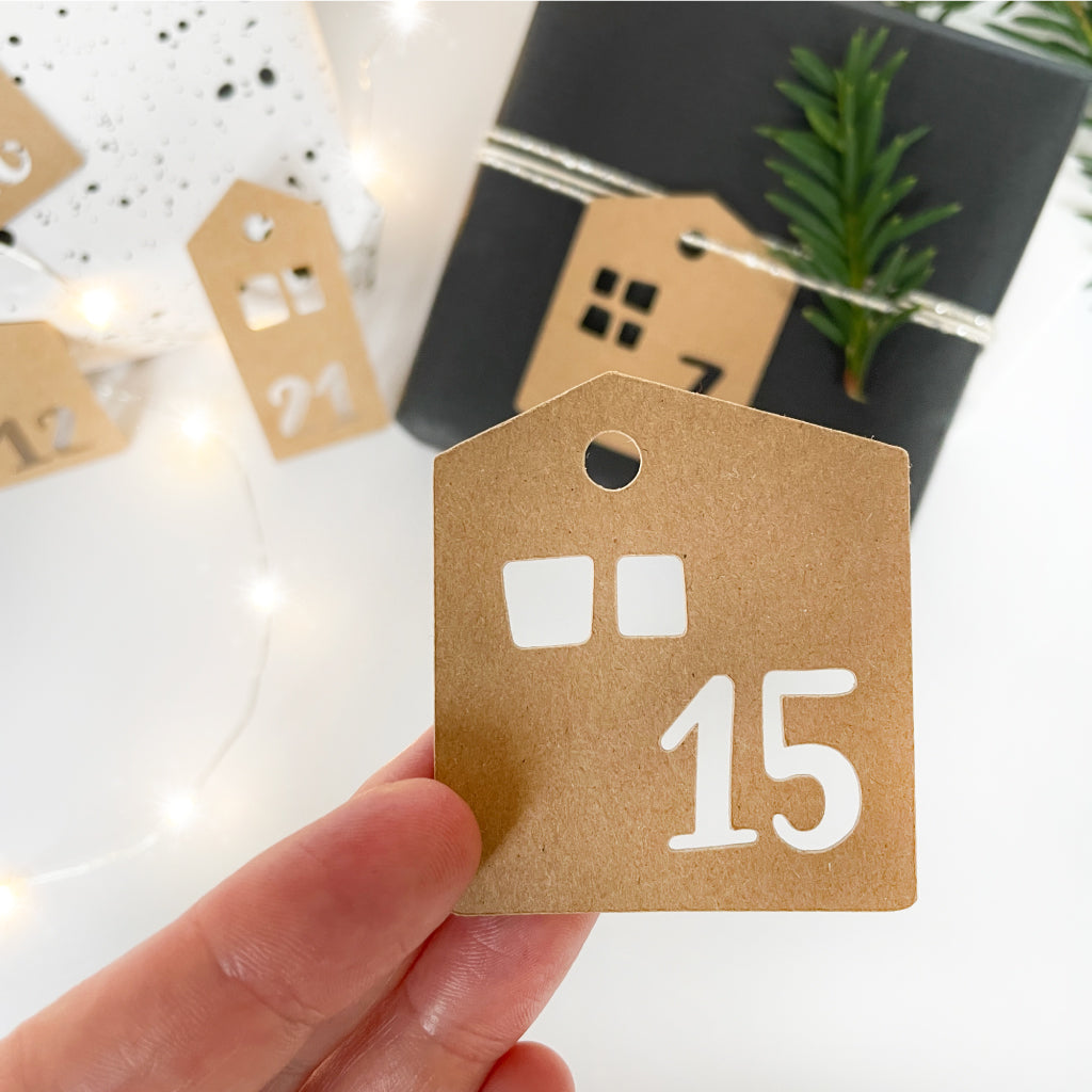 Adventskalender Haus 15 aus Kraftkarton