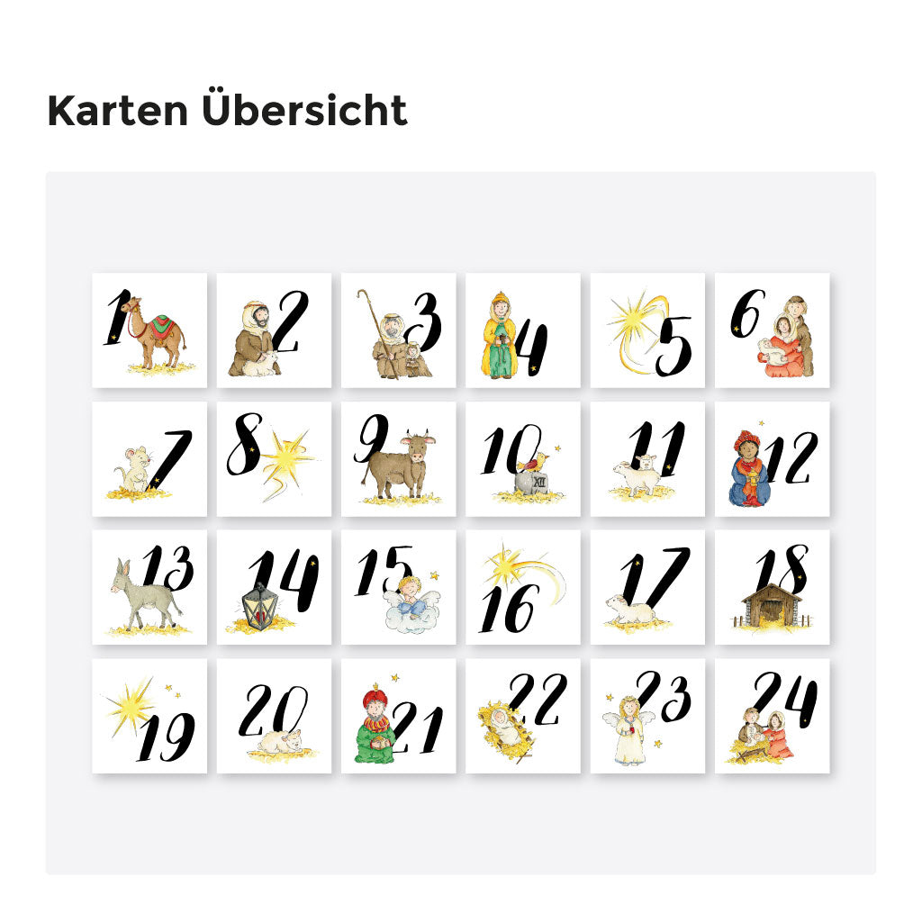 Übersicht der 24 Karten mit allen Motiven