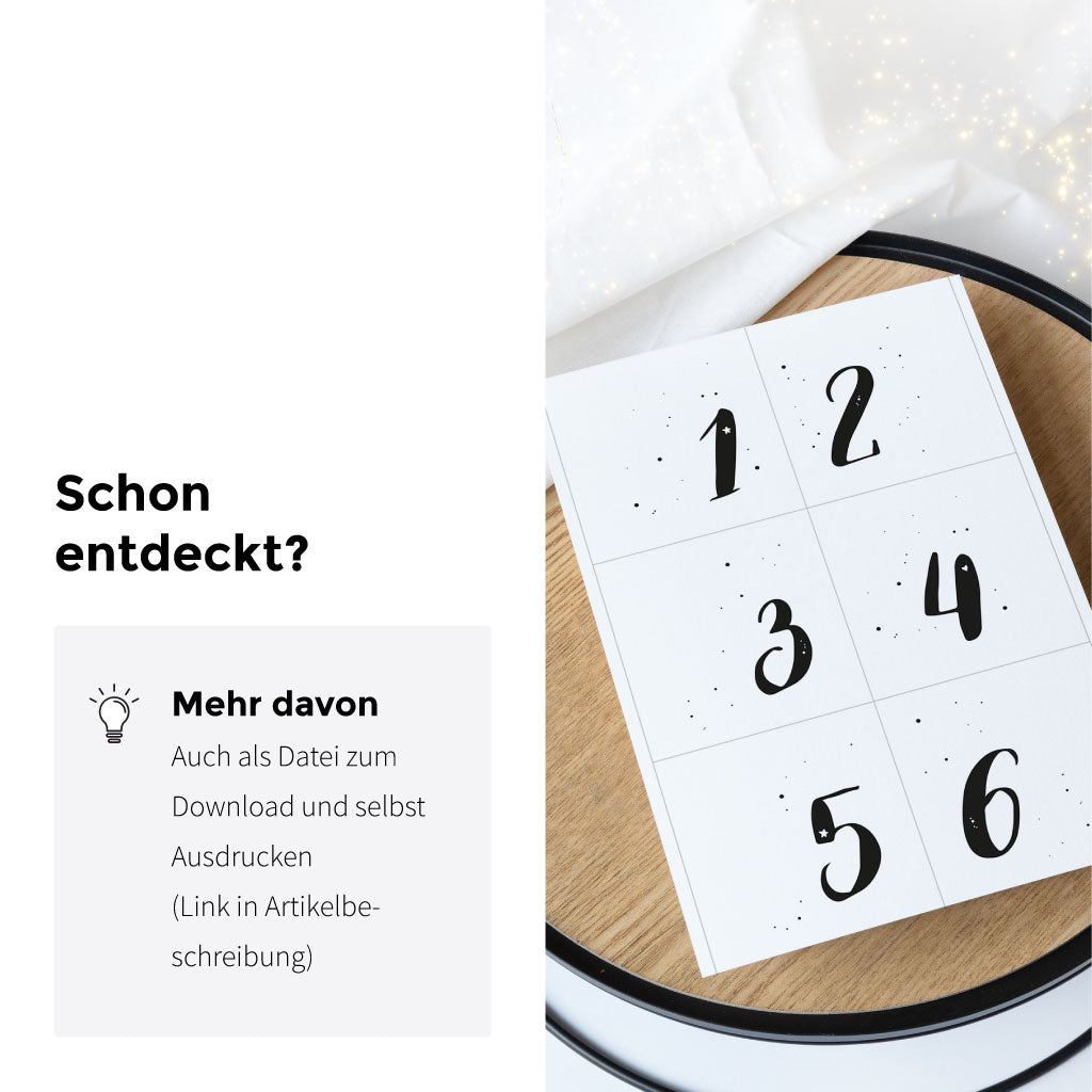 Auch als digitale Datei zum selbst Ausdrucken erhältlich