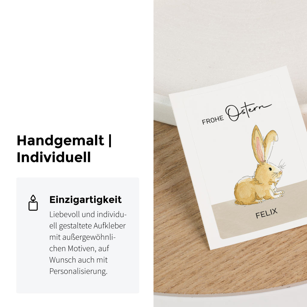 Handgemaltes Aquarell Motiv mit Osterhase