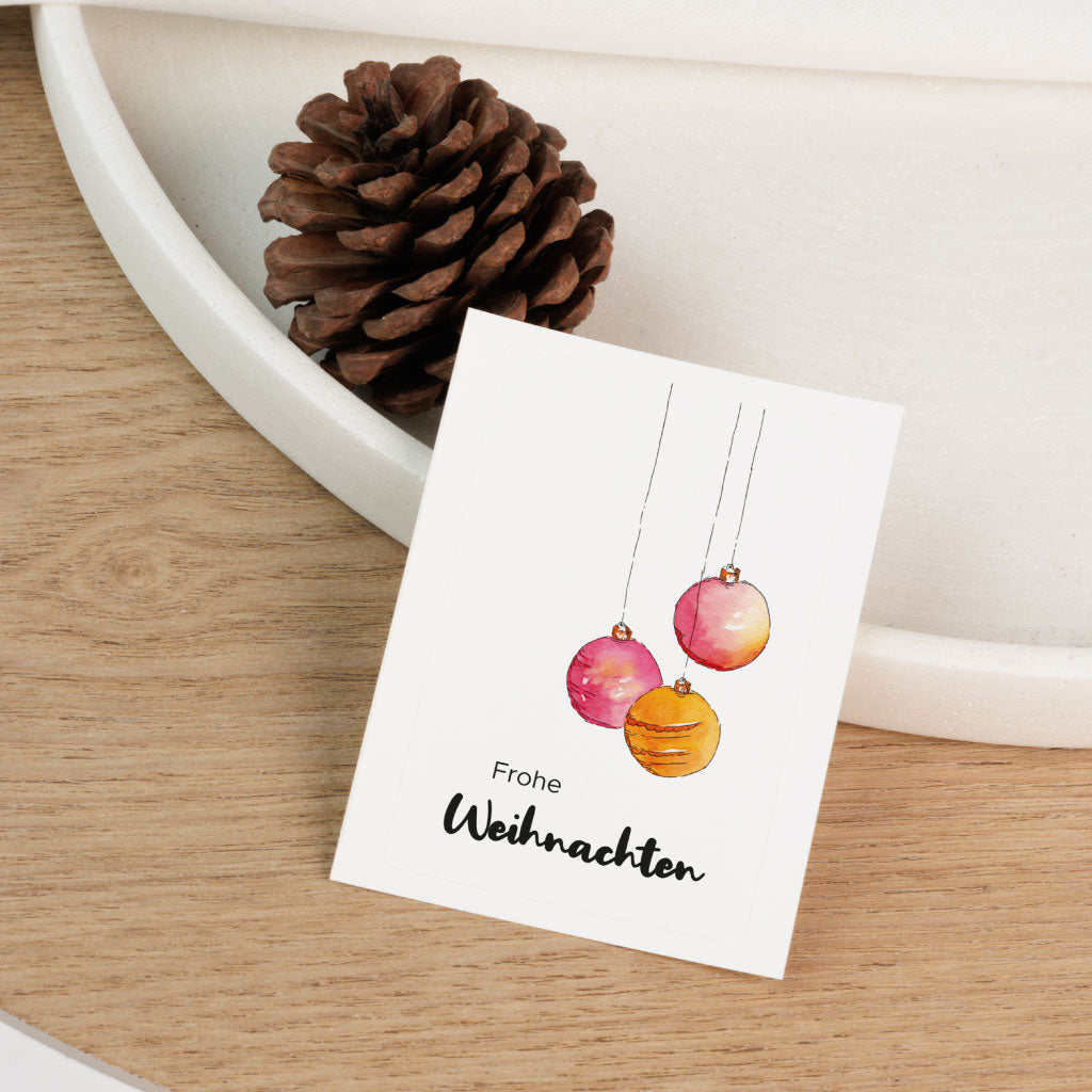 Aufkleber Weihnachten mit Christbaumkugeln