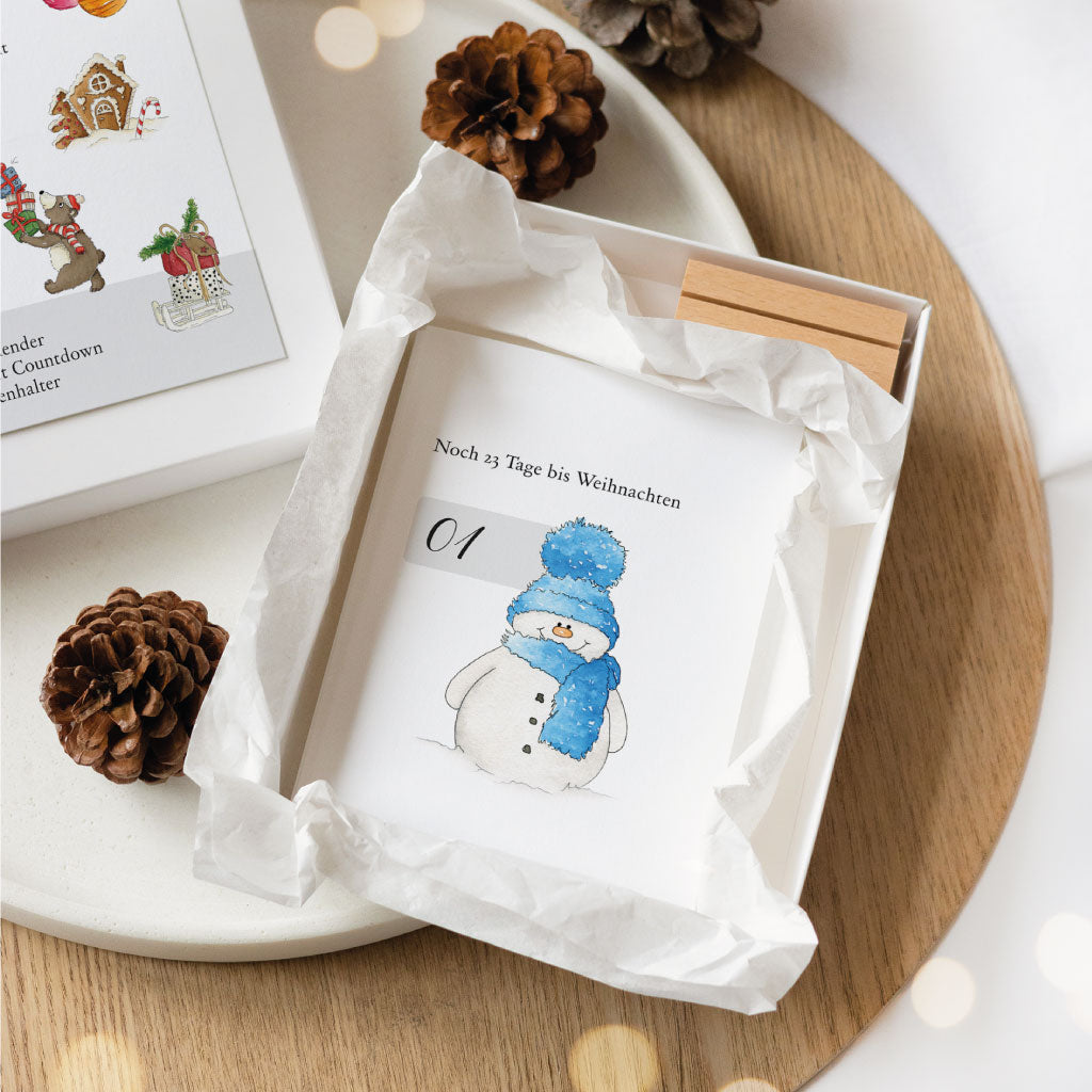 Digitaler Download Adventskalender Karten mit Countdown