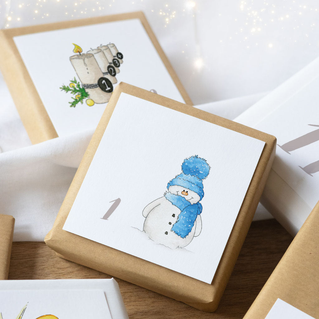 Schneemann Motiv auf Karte 1