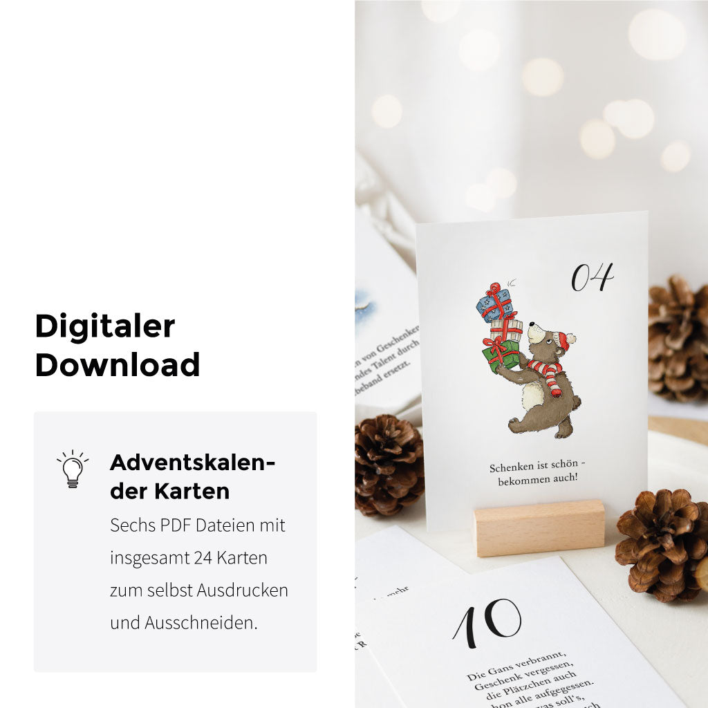Sechs PDF Dateien mit 24 Karten Vorlagen zum Ausdrucken