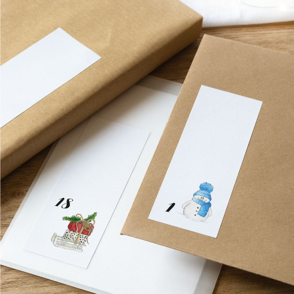 Digitale Datei Bastelvorlage für rechteckige Adventskalender Zahlen