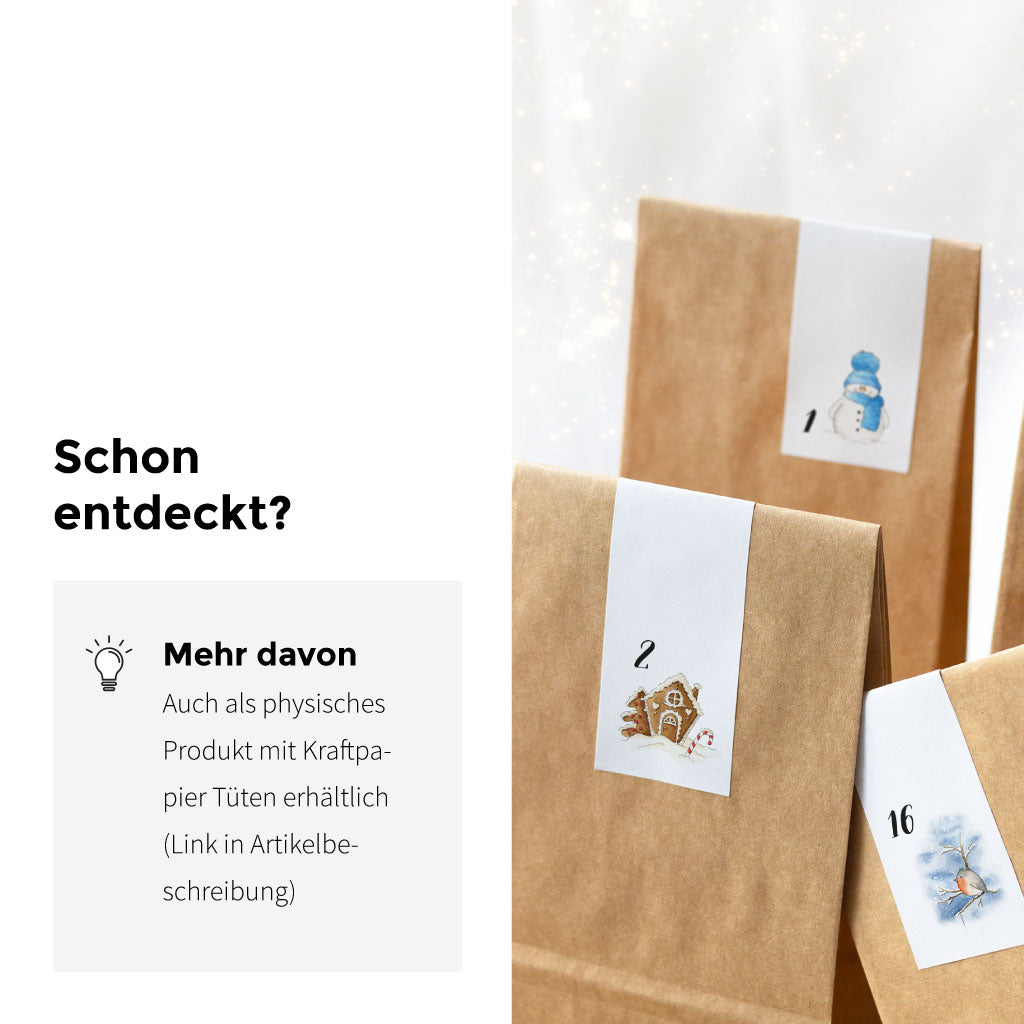 Auch als physisches Produkt mit Kraftpapier Blockbodenbeuteln erhältlich