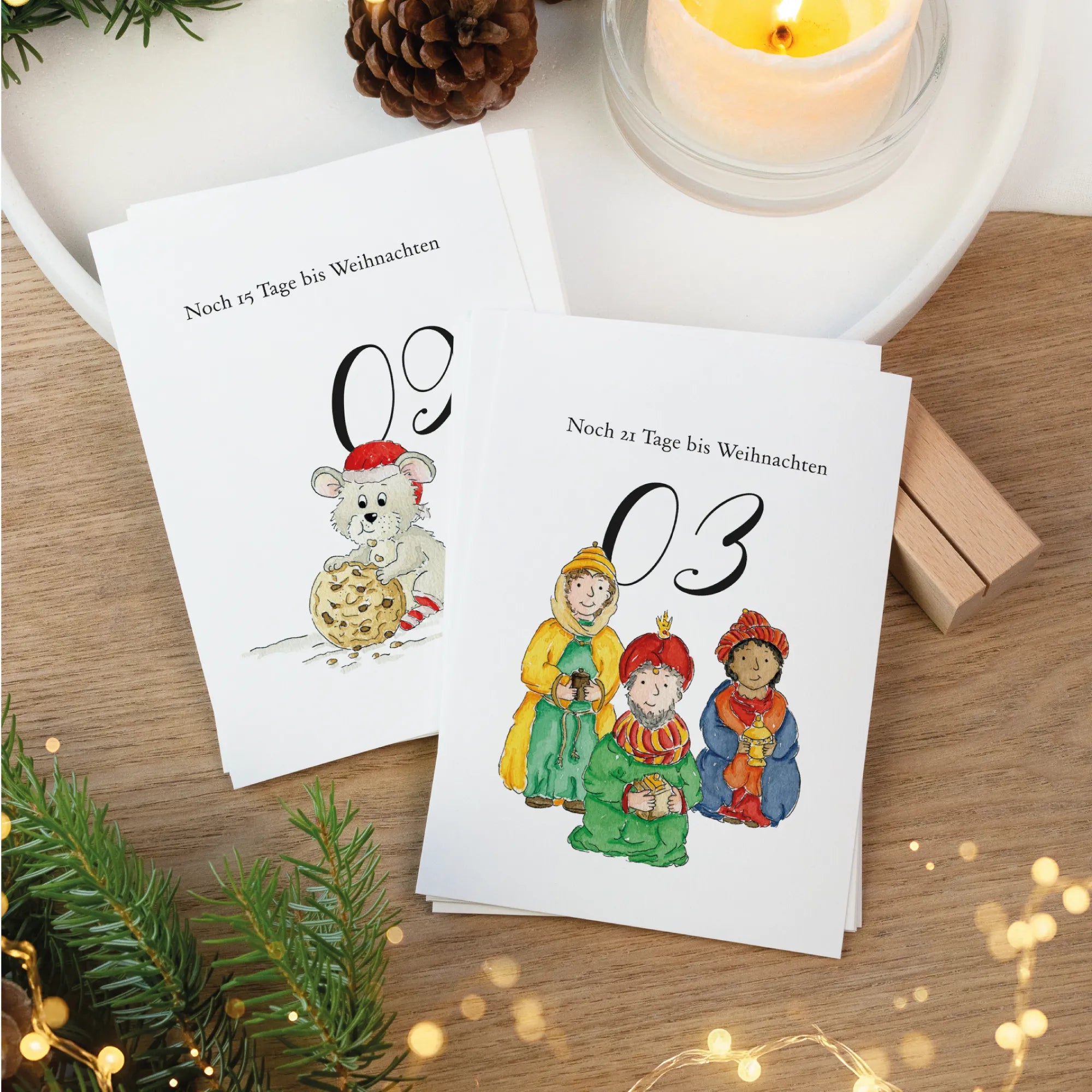 Download Adventskalender Karten - Countdown Weihnachten